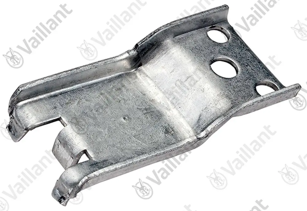 Metallischer Halter von Vaillant mit mehreren Löchern und einer speziellen Form zur Befestigung, geeignet für bestimmte Heizungsmodelle.